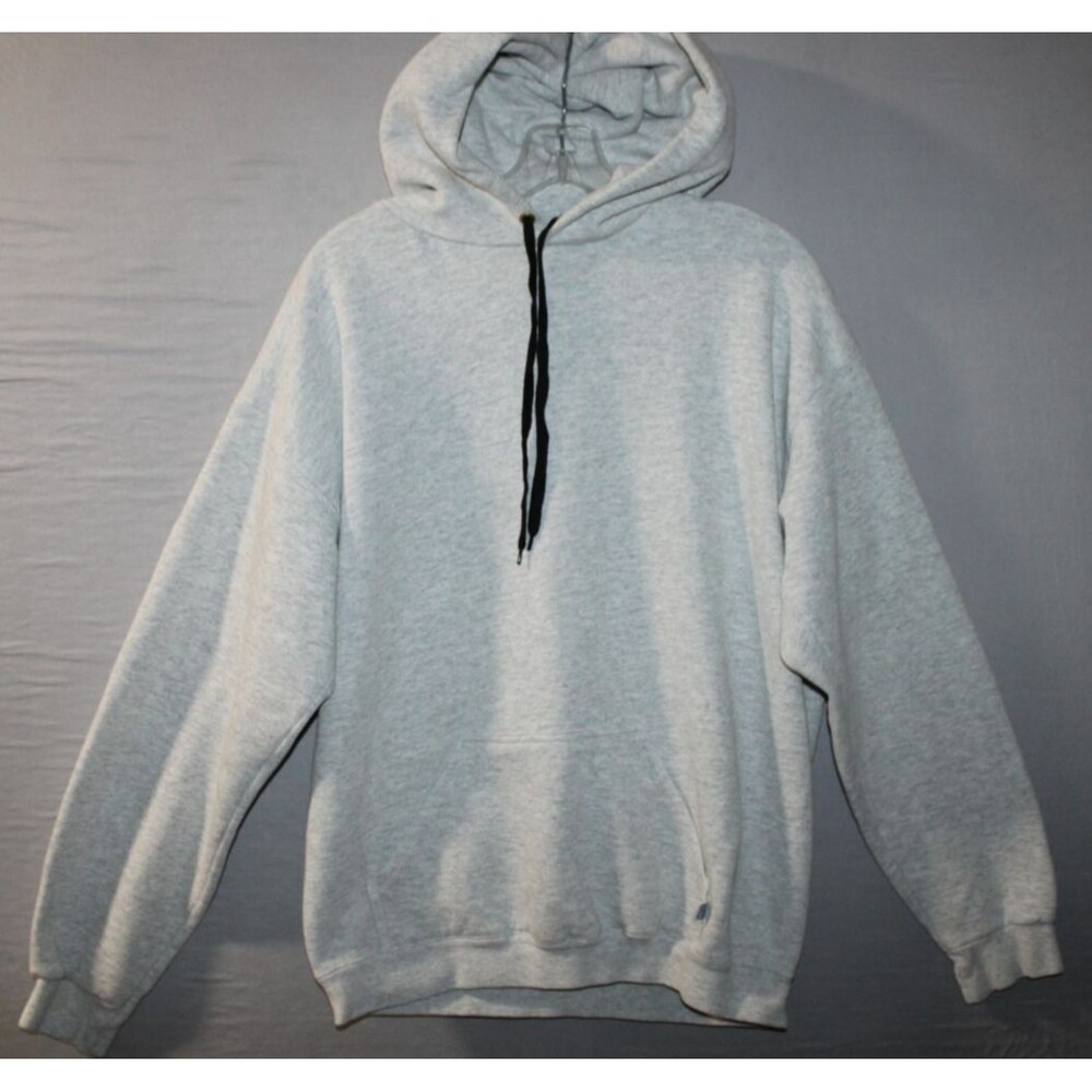 Vintage Discus Athletic Hoodie Large Gray 90s 80s Kangaroo Pocket Made In USA